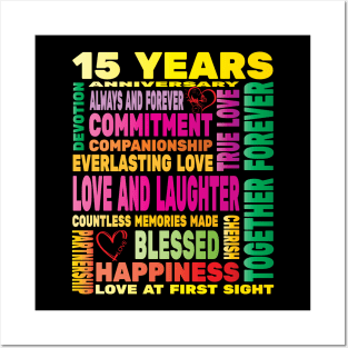 15 Years Anniversary of Love Happy Marriage Couple Lovers Posters and Art